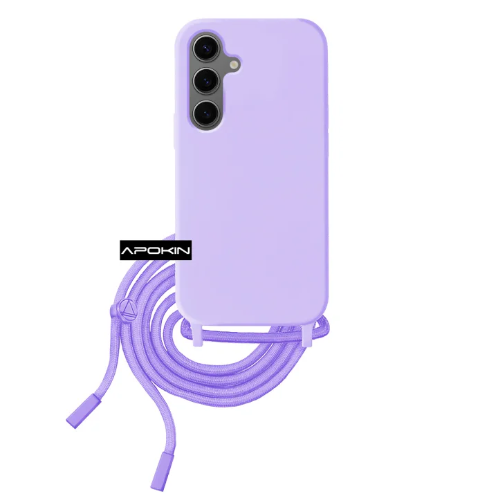 Capa Apokin para Samsung Galaxy S23+ em Silicone Suave com Cordão Lilás