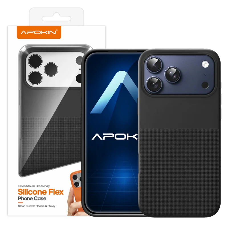 Capa de Silicone Flexível Apokin para iPhone 17 Pro Azul marinho - Imagem 5