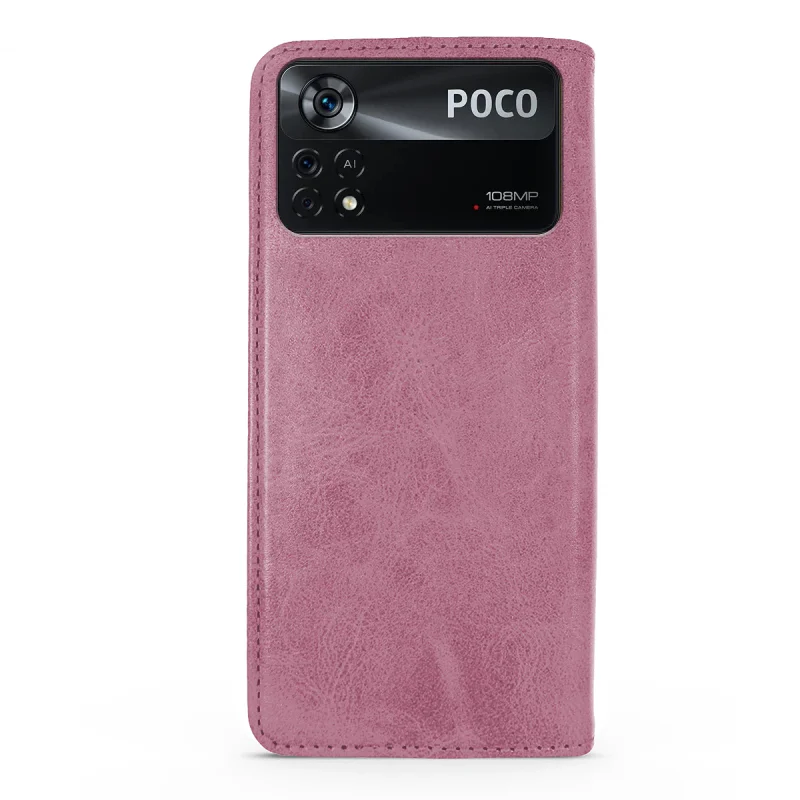 Capa Apokin para Xiaomi Poco X4 Pro Pele Sintética com Porta-Cartões Preto - Imagem 5