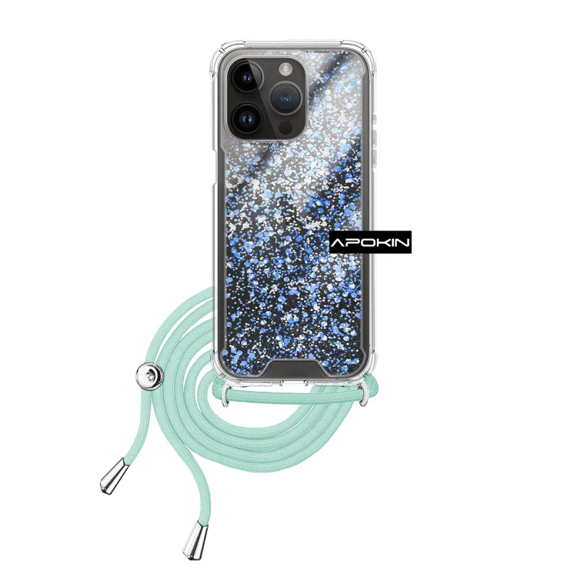 Capa Apokin para iPhone 14 Pro 6,1 polegadas Gel Transparente com Cordão Preto - Imagem 4
