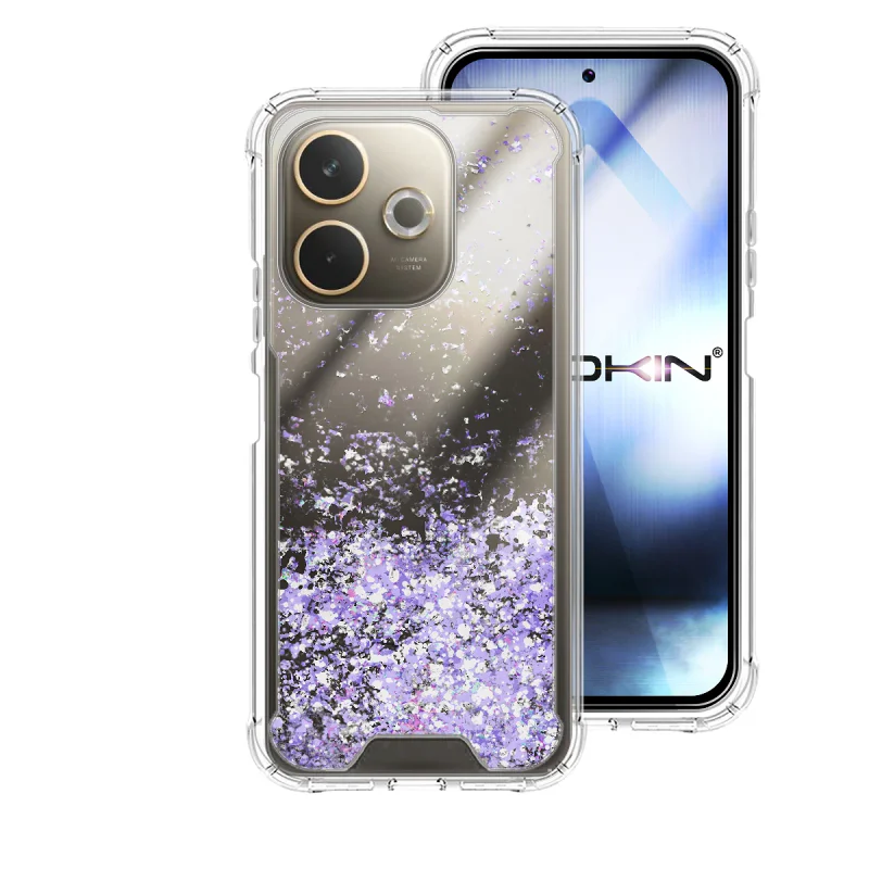 Capa Apokin para Oppo A5 Pro Gel Transparente com Purpurina Rosa - Imagem 5