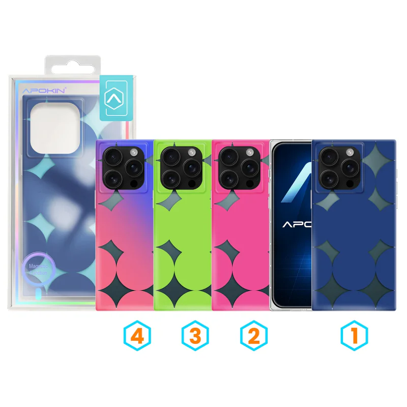 Capa Apokin para iPhone 16 Pro Espelho Efeito Íris com MagSafe Variedade de cores