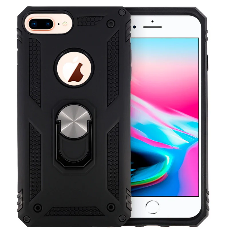 Capa Apokin para iPhone 6, 7 e 8 Plus Antichoque em Alumínio com Anel Magnético 360 Graus Prata - Imagem 1