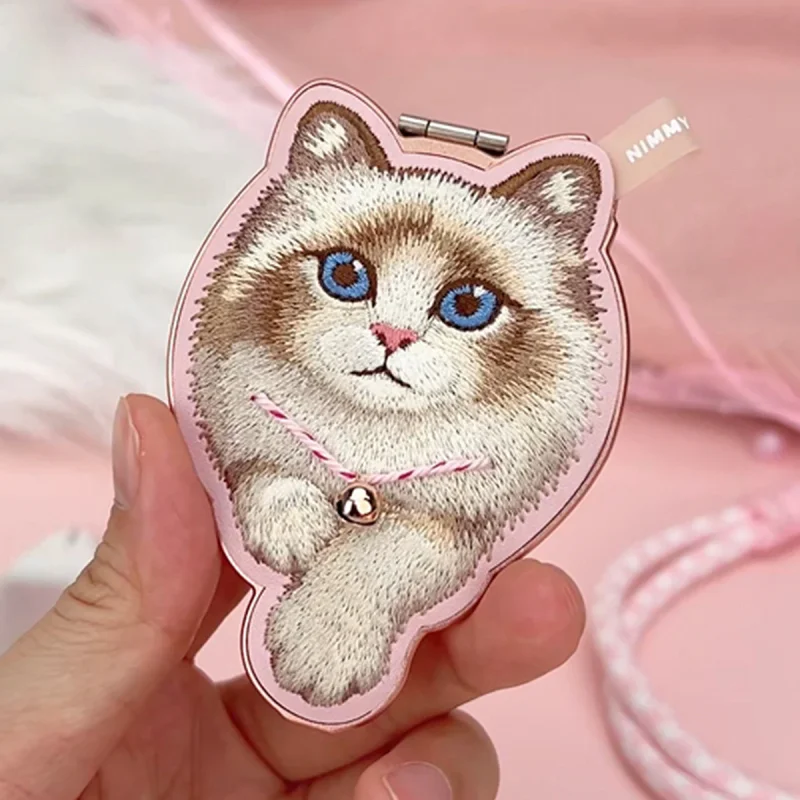 Suporte Magnético Apokin Nimmy Friends em Ganga com Gato Bordado Rosa - Imagem 4