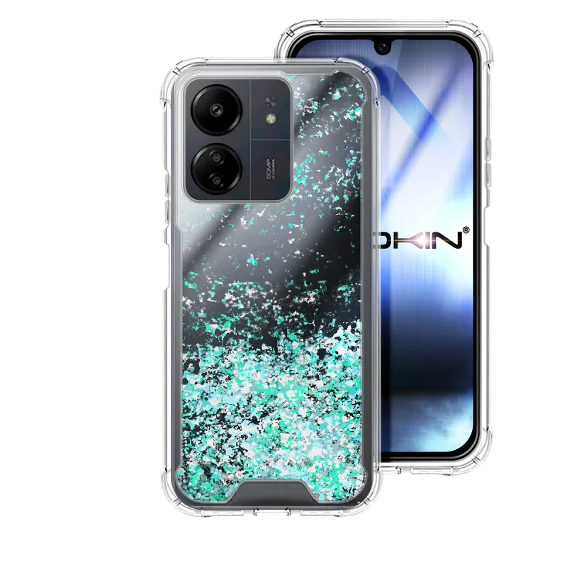 Capa de Gel Apokin Xiaomi Redmi 13C Transparente com Purpurina Lilás - Imagem 4