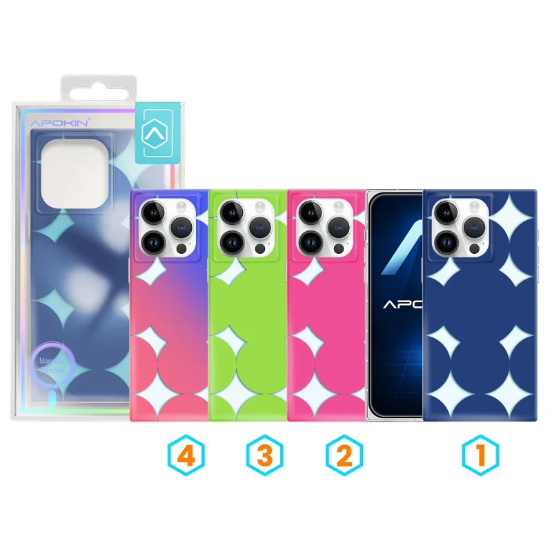 Capa Apokin para iPhone 14 Pro Max Espelhada Iridescente com MagSafe Variedade de cores - Imagem 1