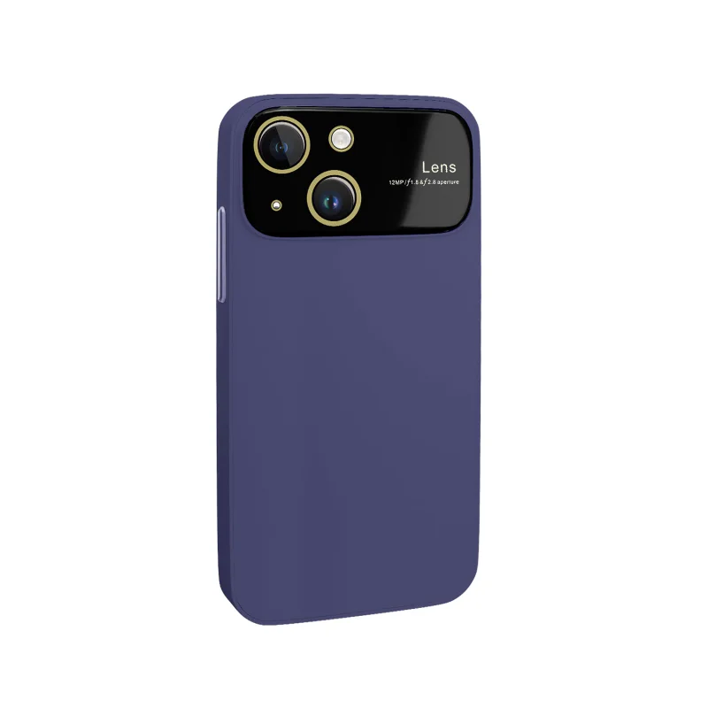 Capa Rígida de Silicone Mate com Cobertura de Câmara Apokin para iPhone 15 Plus Azul-Marinho - Imagem 4