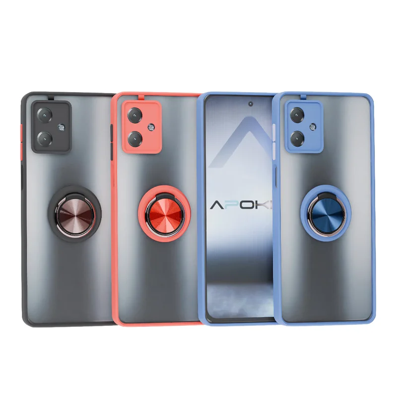 Capa Apokin para Motorola Moto G14 em Gel com Íman e Suporte Fumado Preto - Imagem 1