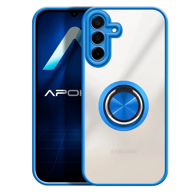 Capa Apokin para Samsung Galaxy A26 em Gel Fumado com Íman e Suporte Azul