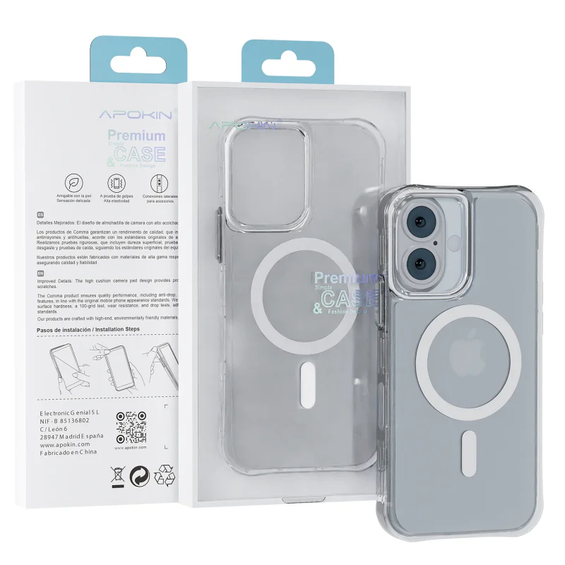 Capa Apokin para iPhone 16 Plus Transparente 3,3 mm com MagSafe Transparente - Imagem 2