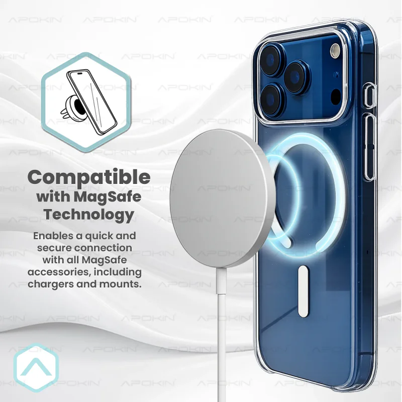 Capa Apokin para iPhone 17 Metacrilato Rígida com MagSafe Transparente - Imagem 5