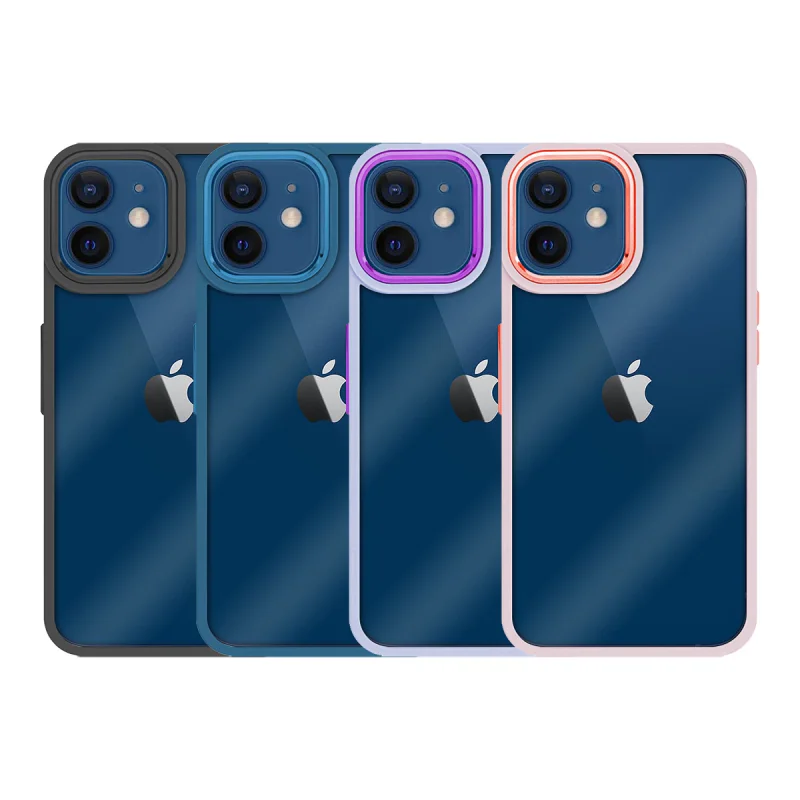 Capa Apokin para iPhone 11 Transparente Antichoque com Rebordo de Câmara em Alumínio Rosa - Imagem 1