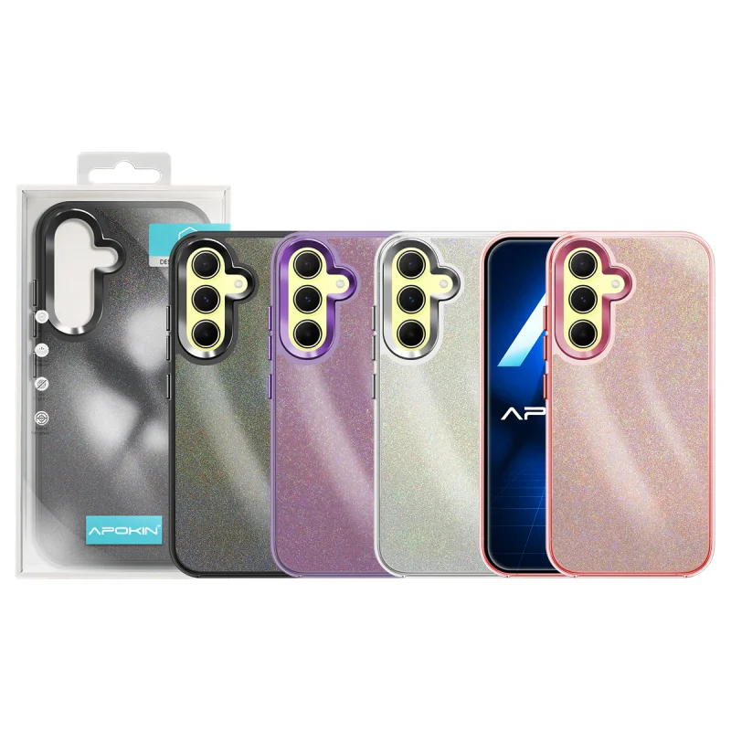 Capa Acrílica Apokin para Samsung Galaxy A55 com Purpurina Lilás - Imagem 1