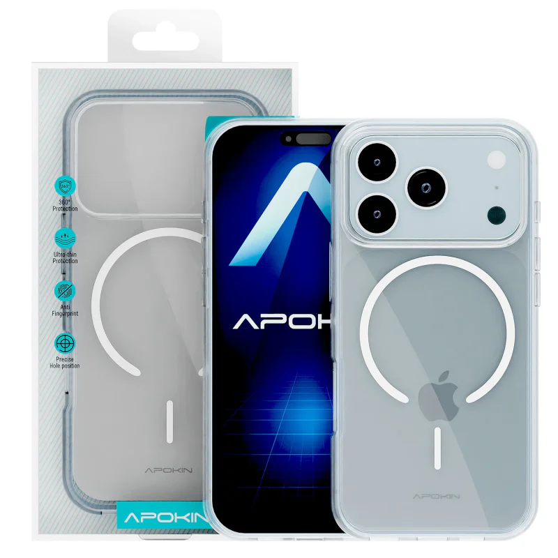 Capa Apokin para iPhone 17 Pro Max Slim em Acrílico com MagSafe Transparente