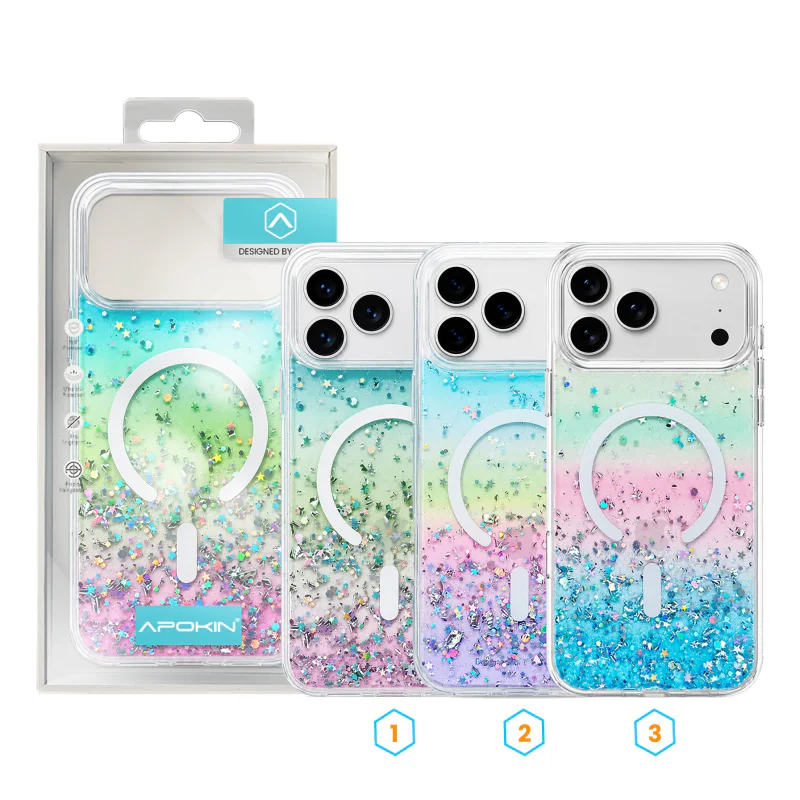 Capa Apokin com Purpurina em Degradé e MagSafe para iPhone 16 Pro Variante 2