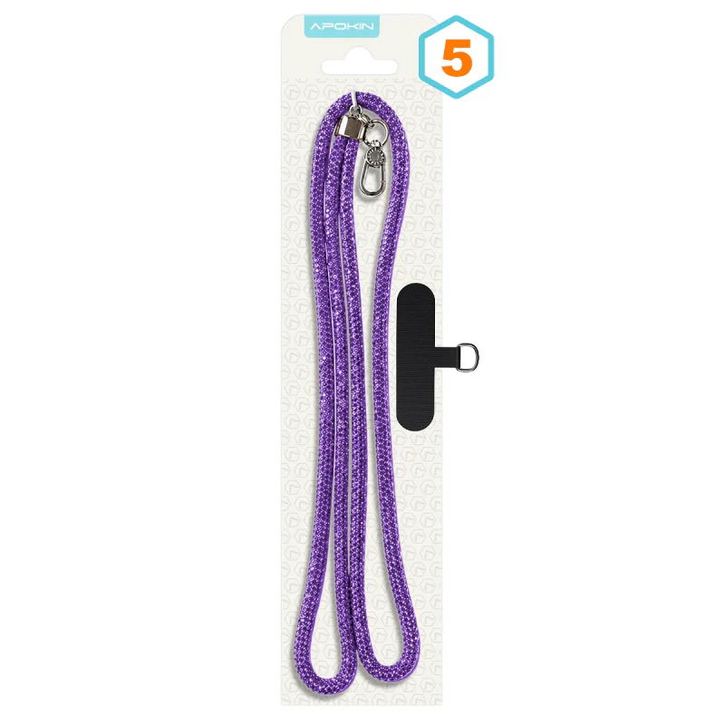 Cordão Universal Apokin com Pendente de Diamante e Adaptador para Telemóvel Branco - Imagem 6