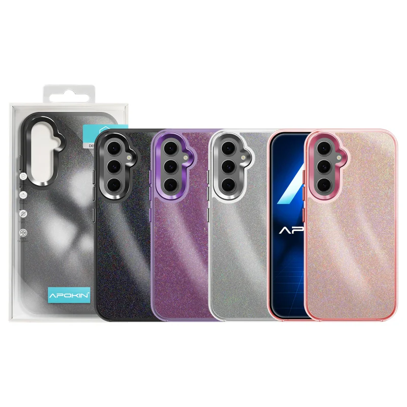 Capa Acrílica Apokin com Purpurina para Samsung Galaxy S24 FE Rosa
