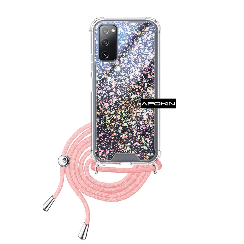 Capa de Gel Apokin para Samsung Galaxy S20 FE Transparente com Cordão Azul Turquesa - Imagem 3