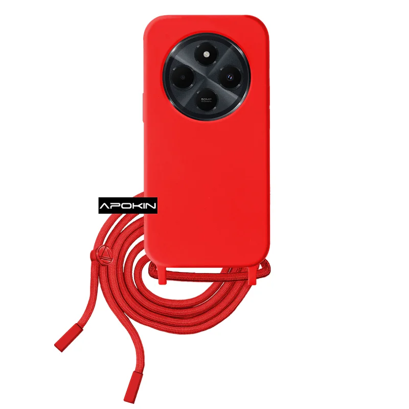Capa Apokin para Xiaomi Redmi 14C de Toque Suave com Cordão Preto - Imagem 3