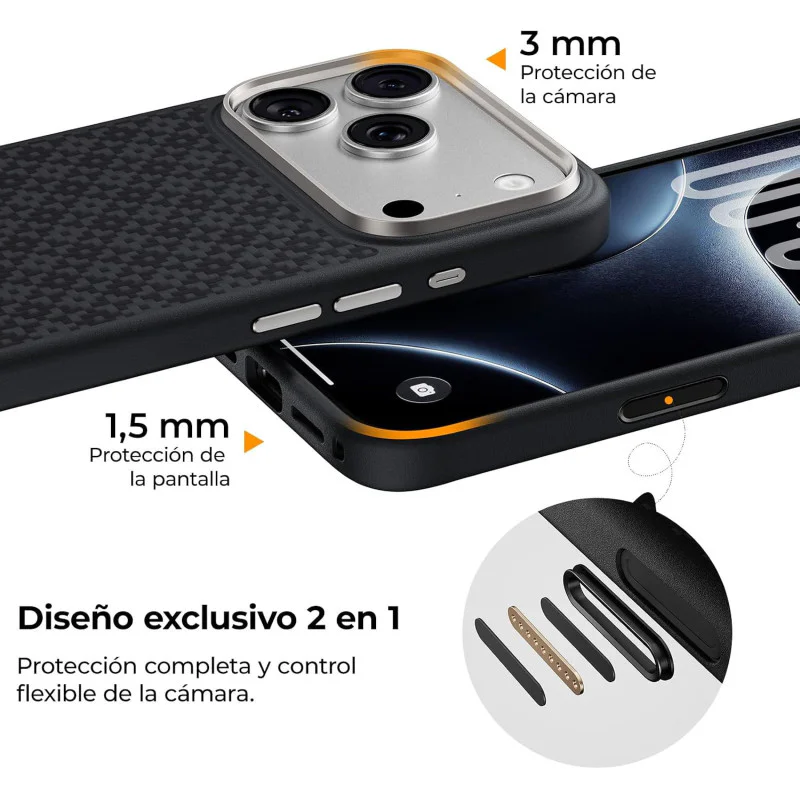 Capa BENKS ArmorGrid ArmorPro Kevlar para iPhone 17 Pro Max Preta - Imagem 4