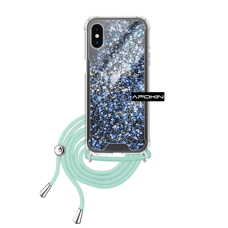 Capa de Gel Apokin para iPhone X e iPhone XS Transparente com Cordão Variedade de cores - Imagem 4