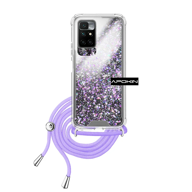 Capa Apokin para Xiaomi Redmi 10 Gel Transparente com Cordão Rosa - Imagem 2
