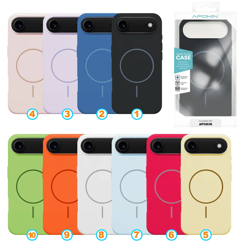 Capa Apokin para iPhone 17 Air Silicone Premium com MagSafe Variedade de cores - Imagem 1