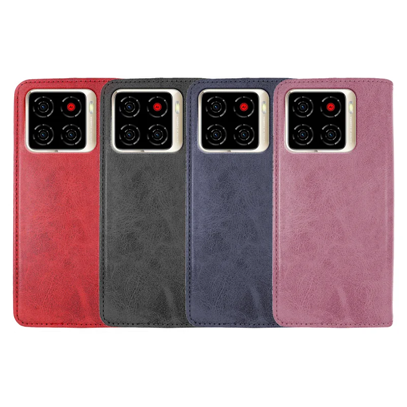Capa de Livro Apokin para ZTE Blade A56 em Pele Sintética com Porta-Cartões Rosa - Imagem 1