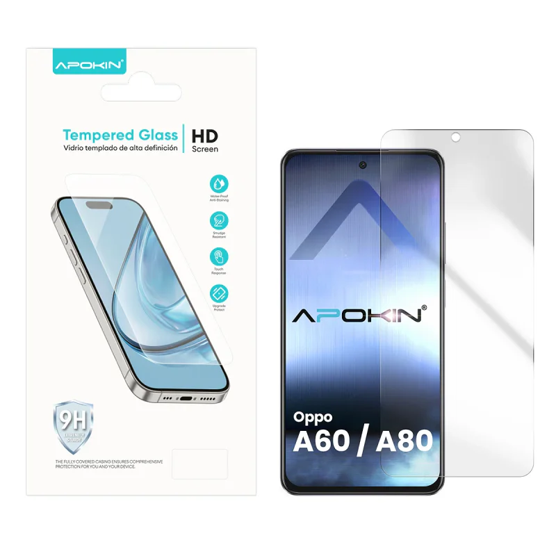 Película de Vidro Temperado Apokin para Oppo A60, A80 e A40 Transparente - Imagem 1