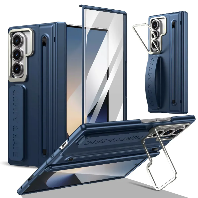 Capa Apokin para Samsung Galaxy Z Fold 8 Ultra 360 com Suporte e Compartimento S Pen Bege - Imagem 3