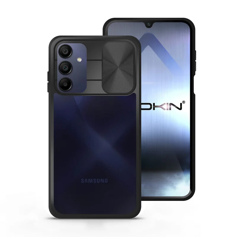 Capa de Gel Antichoque Apokin com Tampa de Câmara Deslizante para Samsung Galaxy A15 Preto - Imagem 5