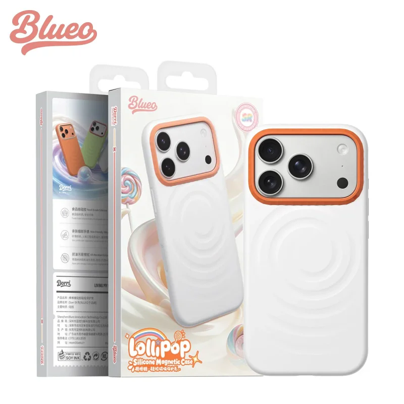 Capa Apokin Blueo Lollipop para iPhone 17 Pro / 18 Pro em Silicone Magnético Laranja - Imagem 5