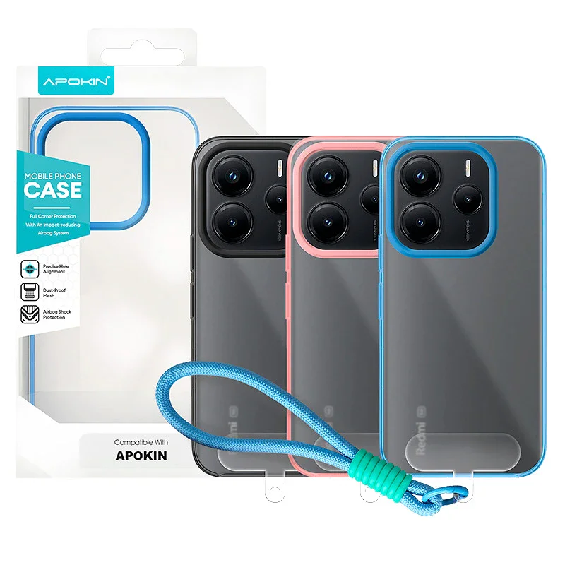 Capa Apokin para Xiaomi Redmi Note 14 5G Silicone com Alça Variedade de cores