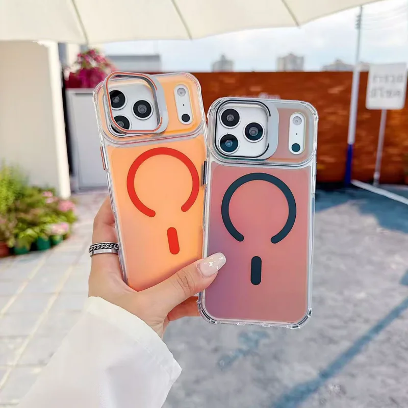 Capa Apokin Camaleão para iPhone 16E / 17E Magnética com Suporte Laranja - Imagem 6