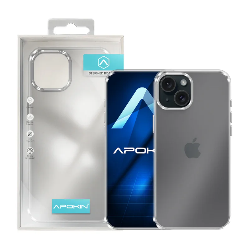 Capa Apokin para iPhone 15 Plus Antichoques Acrílica com Borda Colorida Azul - Imagem 6