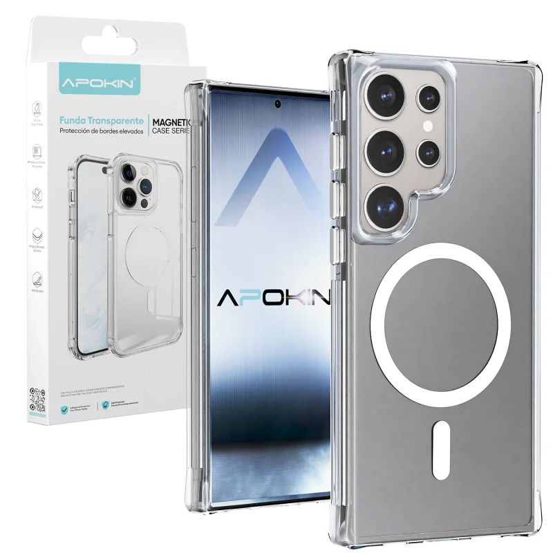 Capa Apokin Transparente 3,3 mm com MagSafe para Samsung Galaxy S24 Ultra Transparente