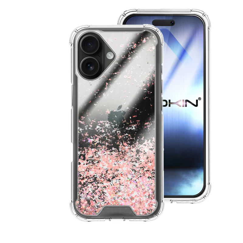 Capa Gel Transparente com Glitter Apokin para iPhone 17 Variedade de cores - Imagem 3