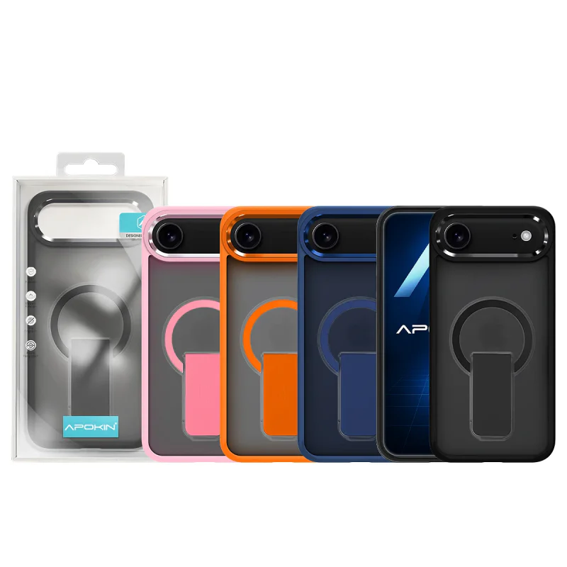Capa Apokin para Apple iPhone 17 Air MagSafe com Suporte Laranja - Imagem 1