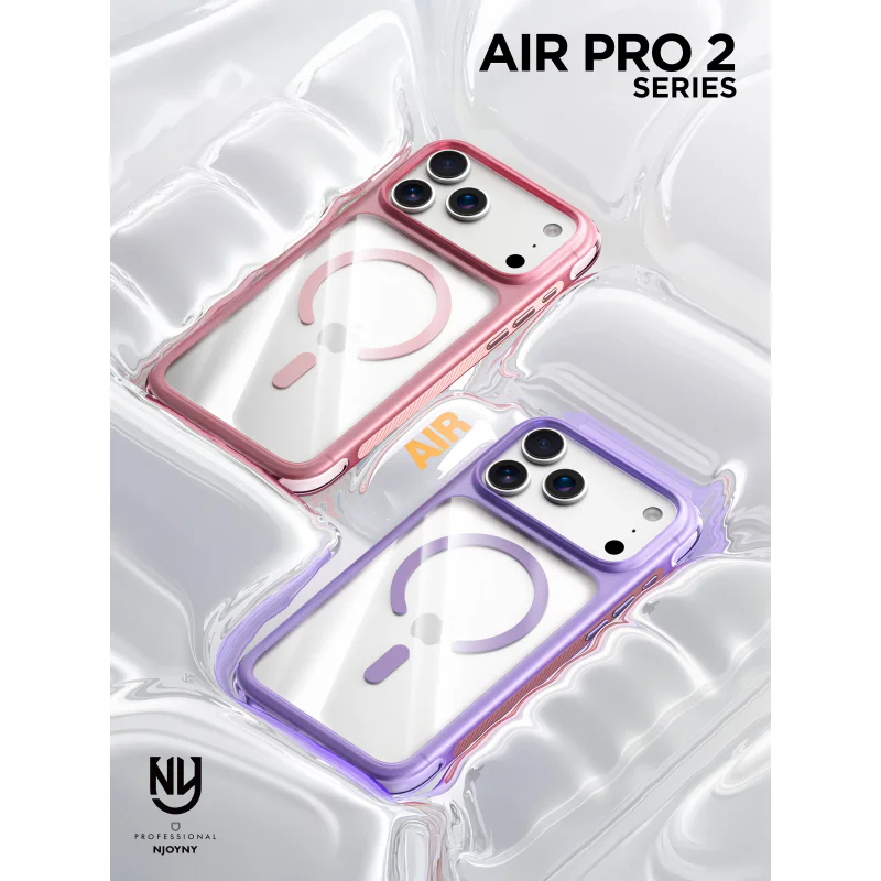 Capa Bumper Apokin NJOYNY Air S5-MAG para iPhone 17 Pro e iPhone 18 Pro Grená - Imagem 2