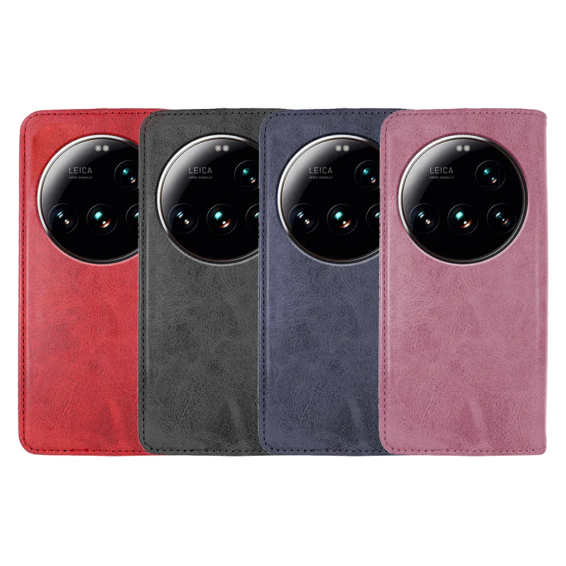 Capa Livro Apokin com Porta-Cartões para Xiaomi 15 Ultra Pele Sintética Preto