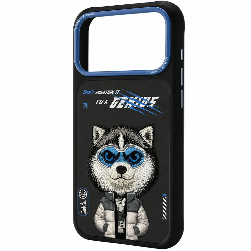 Capa Nimmy Apokin Série Cool e Cute Bordada para iPhone 17 Pro Husky - Imagem 2