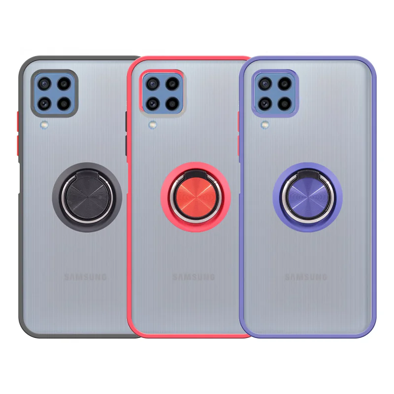 Capa Apokin para Samsung Galaxy M22 e M32 em Gel com Suporte Fumado Azul - Imagem 1