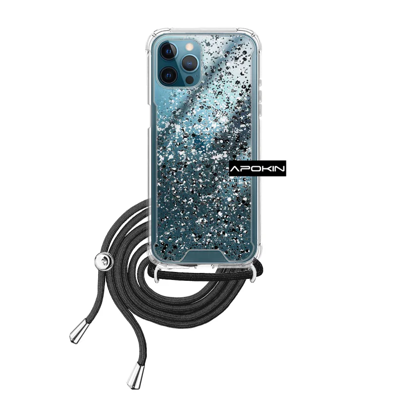 Capa Apokin para iPhone 12 Pro Max 6,7 polegadas Gel Transparente com Cordão Rosa - Imagem 5