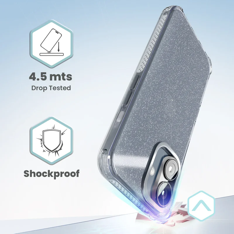 Capa Acrílica Transparente com Purpurina Apokin para iPhone 16 - Imagem 2