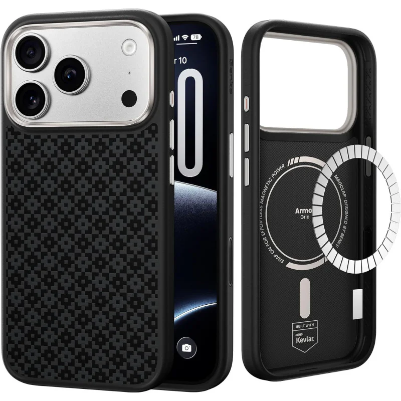 Capa BENKS ArmorGrid ArmorPro Kevlar para iPhone 17 Pro Max Preta - Imagem 2