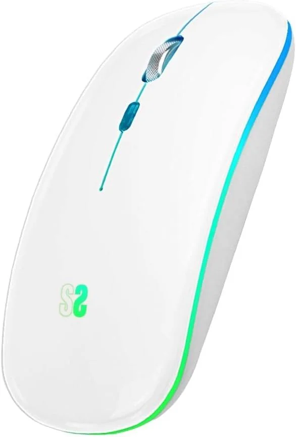 Rato Sem Fios Subblim LED Dual Flat Bluetooth e USB 1600 DPI Branco