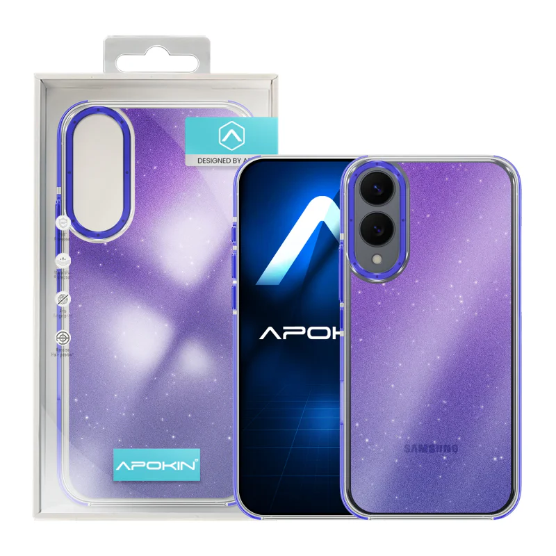 Capa Apokin para Samsung Galaxy S25 Purpurina com Rebordo Preto - Imagem 4