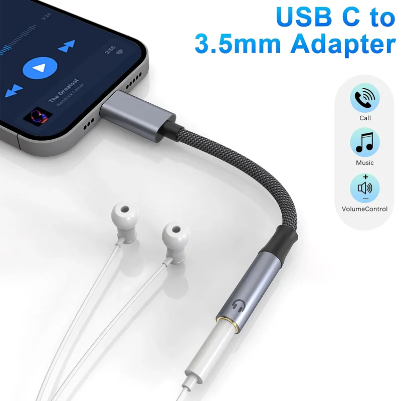 Adaptador de Áudio Apokin USB Type-C para Jack 3.5 mm AC325 - Imagem 2