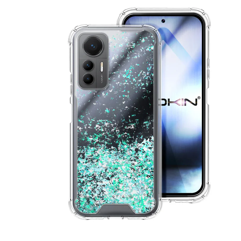 Capa Apokin para Xiaomi 12 Lite em Gel Transparente com Glitter Lilás - Imagem 4