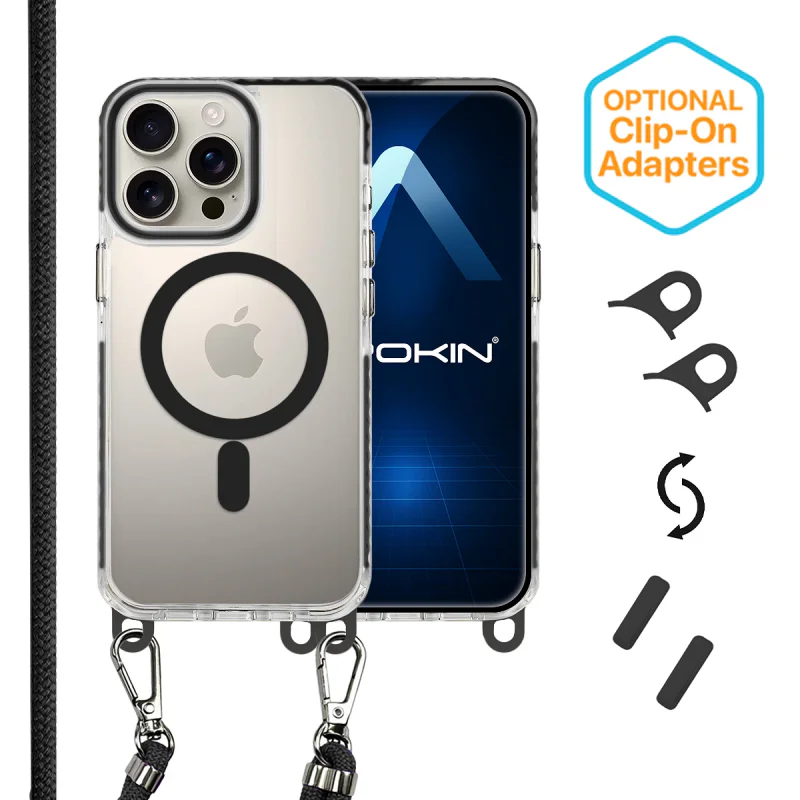 Capa Acrílica Apokin para iPhone 16 Pro com Cordão Branco - Imagem 2